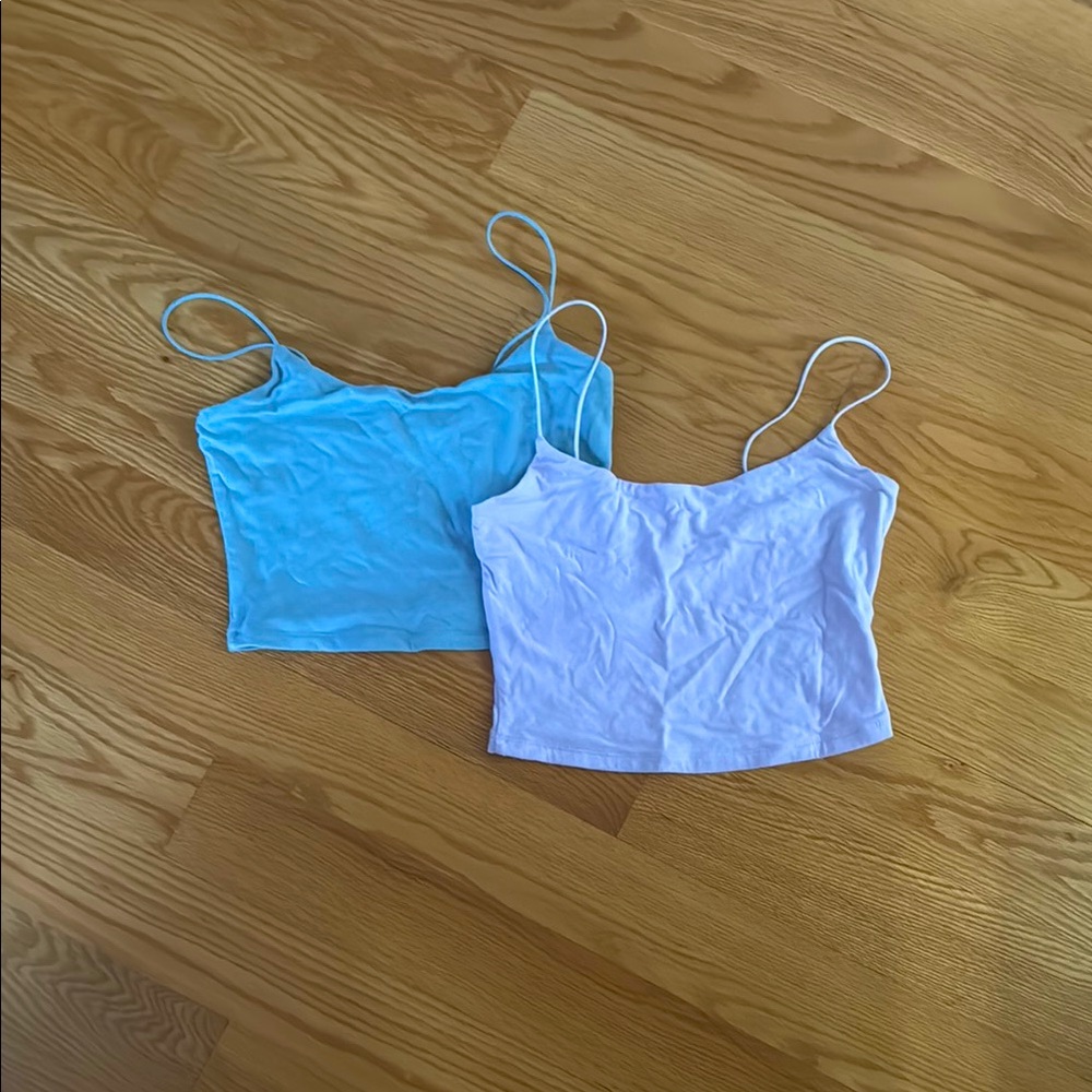 Women's Light Blue and Lavender Spaghetti Strap Tops